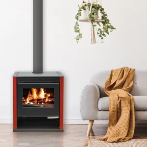 BELLEZA RUBIN Estufa de leña roja 21 kW